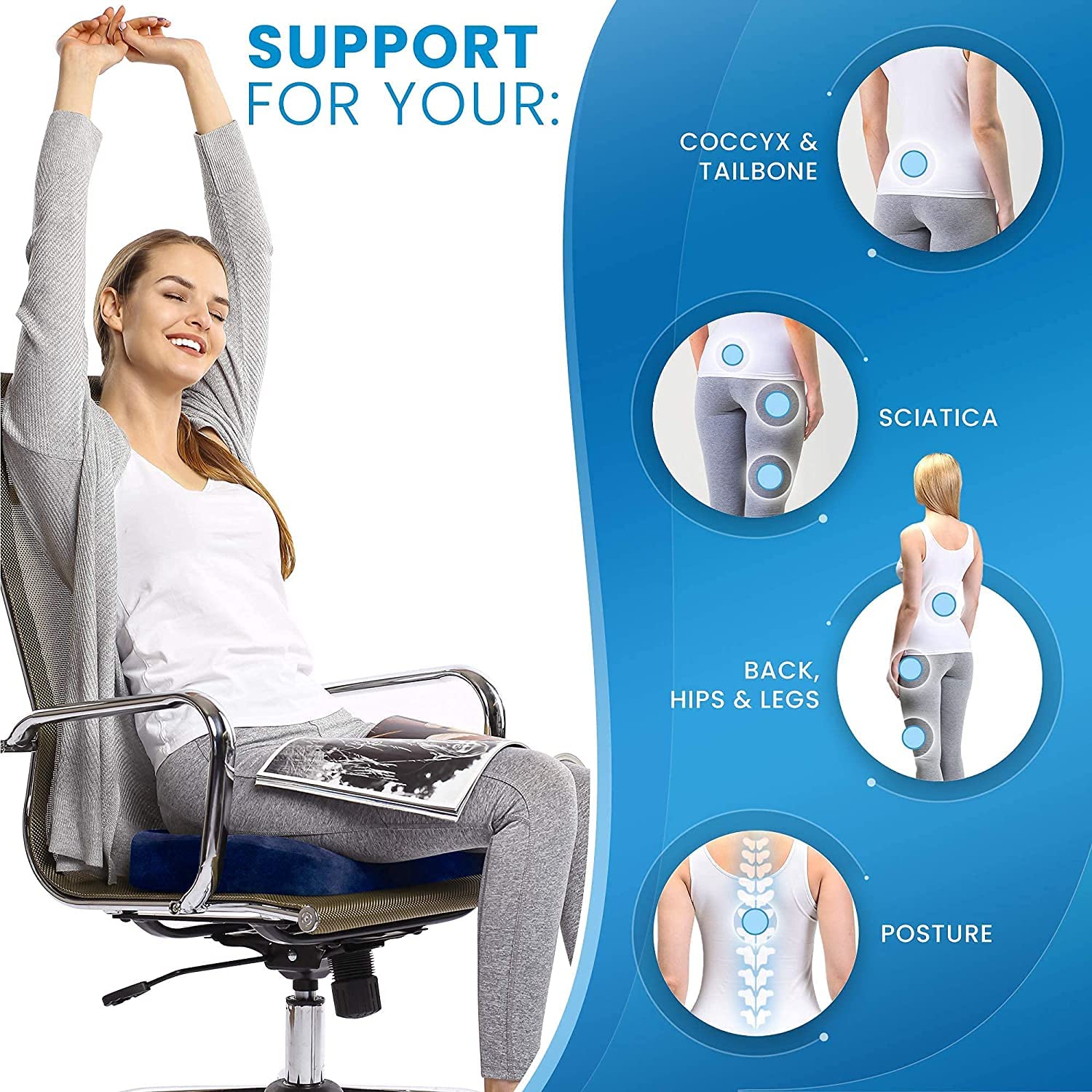 Coccyx Cushion for Tailbone Pain – DEBIK